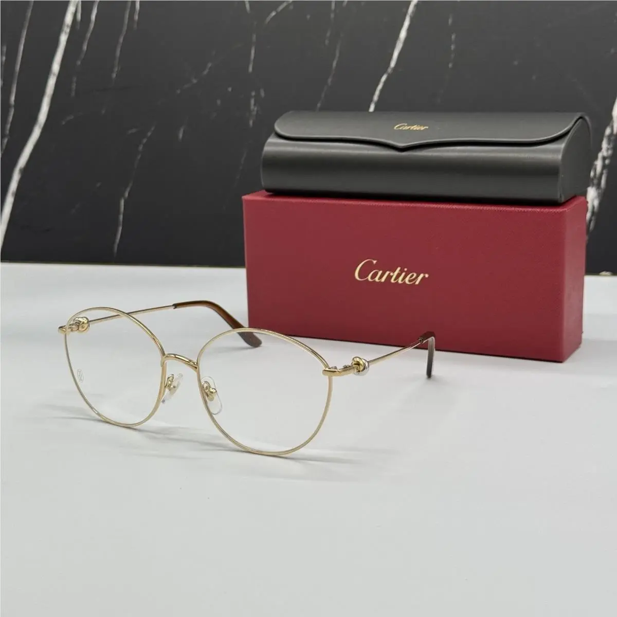 Gold Women Eyeglasses CT0375O 001 by Cartier