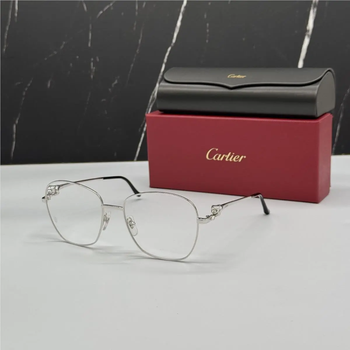 Cartier Silver Women Metal Eyeglasses CT0371O 002