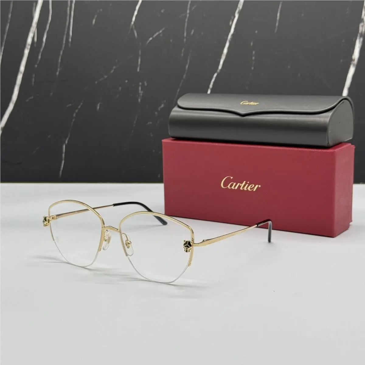 Cartier Gold Oversized Women Eyeglasses CT0370O 001