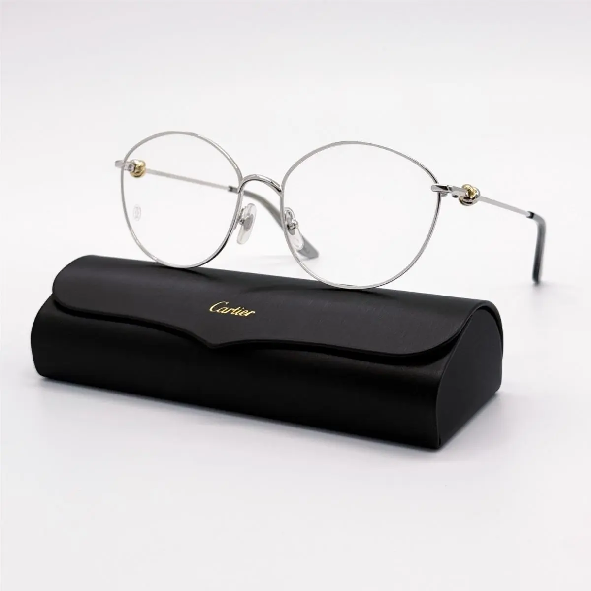 Cartier CT0375O 002 Silver Women Eyeglasses Authenitc