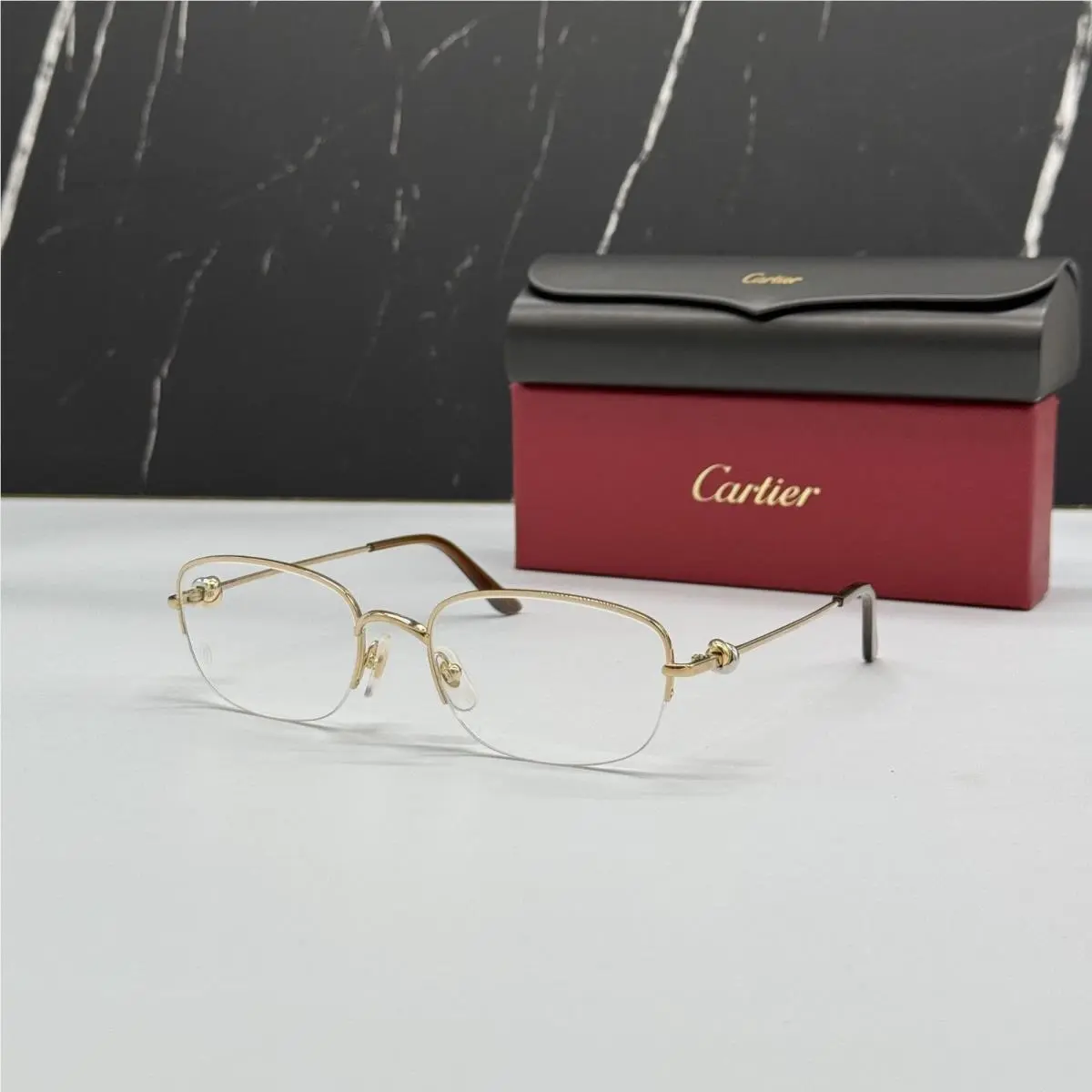 Cartier Gold Eyeglasses CT0374O 001 Authenitc