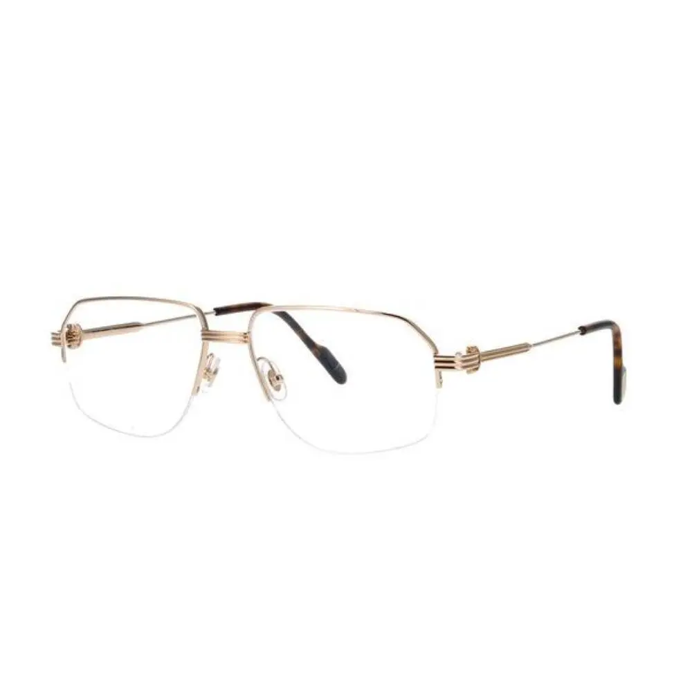 Eyeglasses CT0285O 002 Gold Aviator Frame by Cartier
