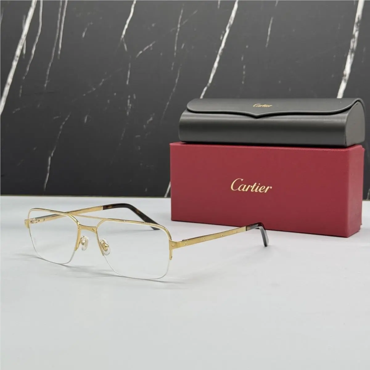 Cartier Gold Metal Men Eyeglasses CT0308O 003