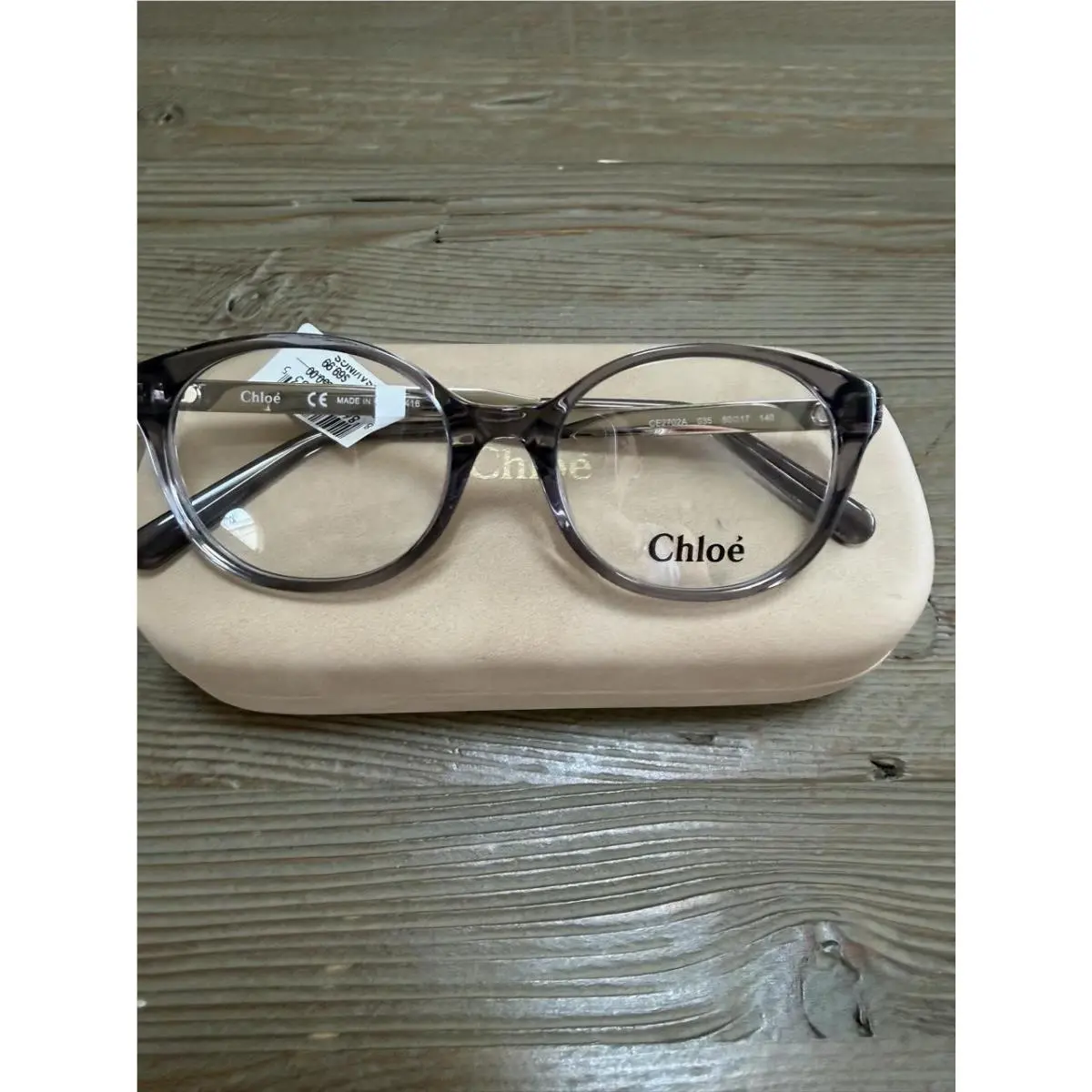 with Case Chloé Women`s Grey Rimmed Eye Glasses