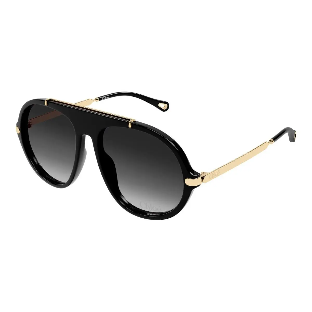 Chloe CH0357S Black and Gold/grey Gradient 001 Sunglasses by Chloé
