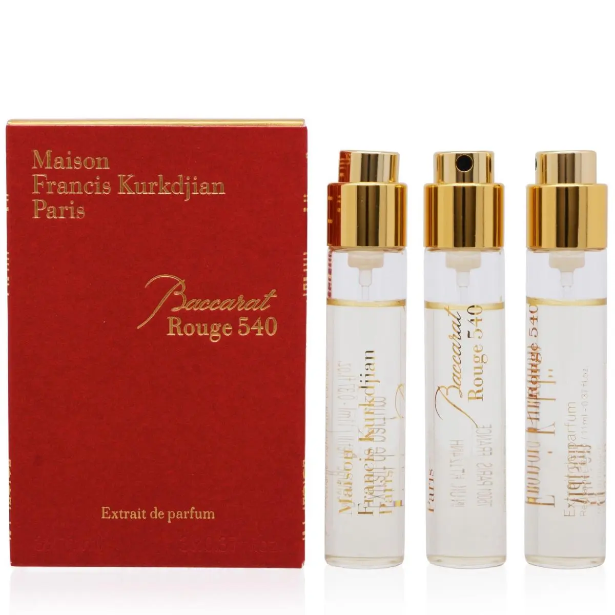 Baccarat Rouge 540 Extrait by Maison Francis Kurkdijan 3pc Parfum Refill Set-nib