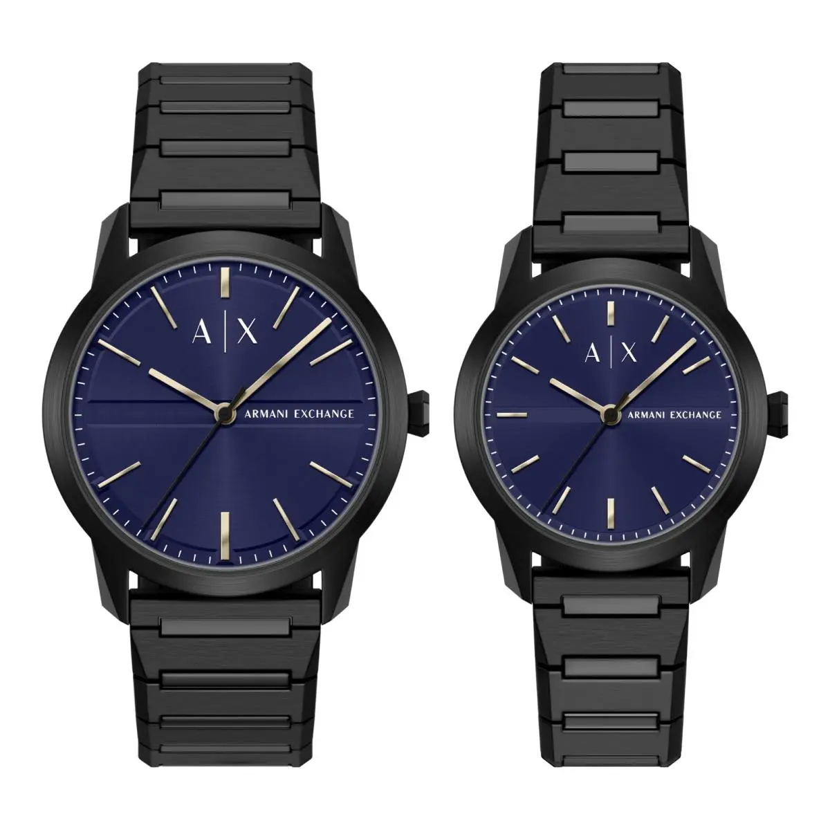 A X Men`s Three-hand Black Stainless Black/blue Gift Set by Armani Exchange