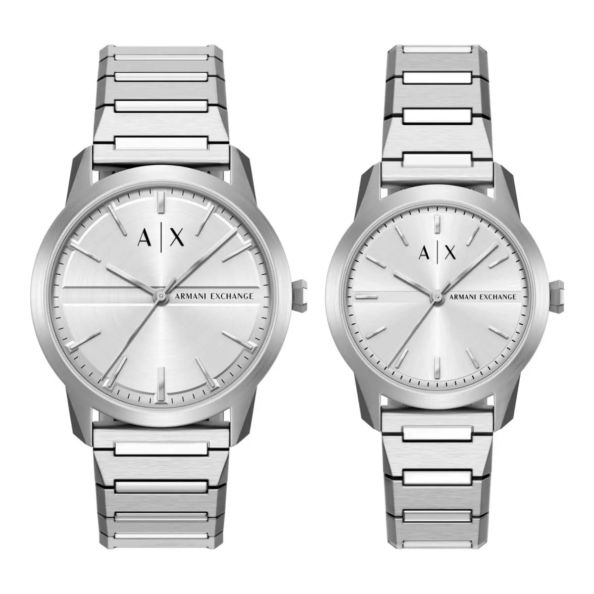 A X Men`s Three-hand Stainless Steel Watch Set Silver Gift by Armani Exchange