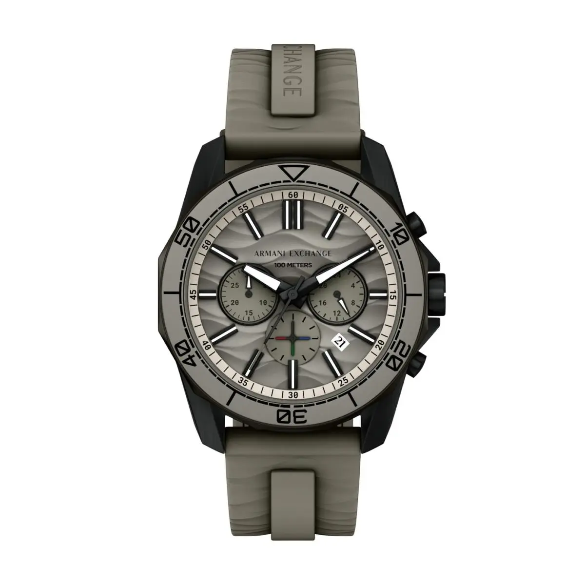 A X Men`s Chronograph Gray Silicone Watch Silicone/black by Armani Exchange