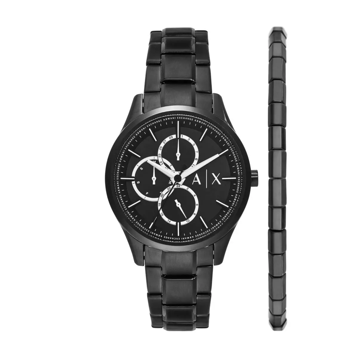 A｜x Men`s Multifunction Black Bracelet Gift Set by Armani Exchange