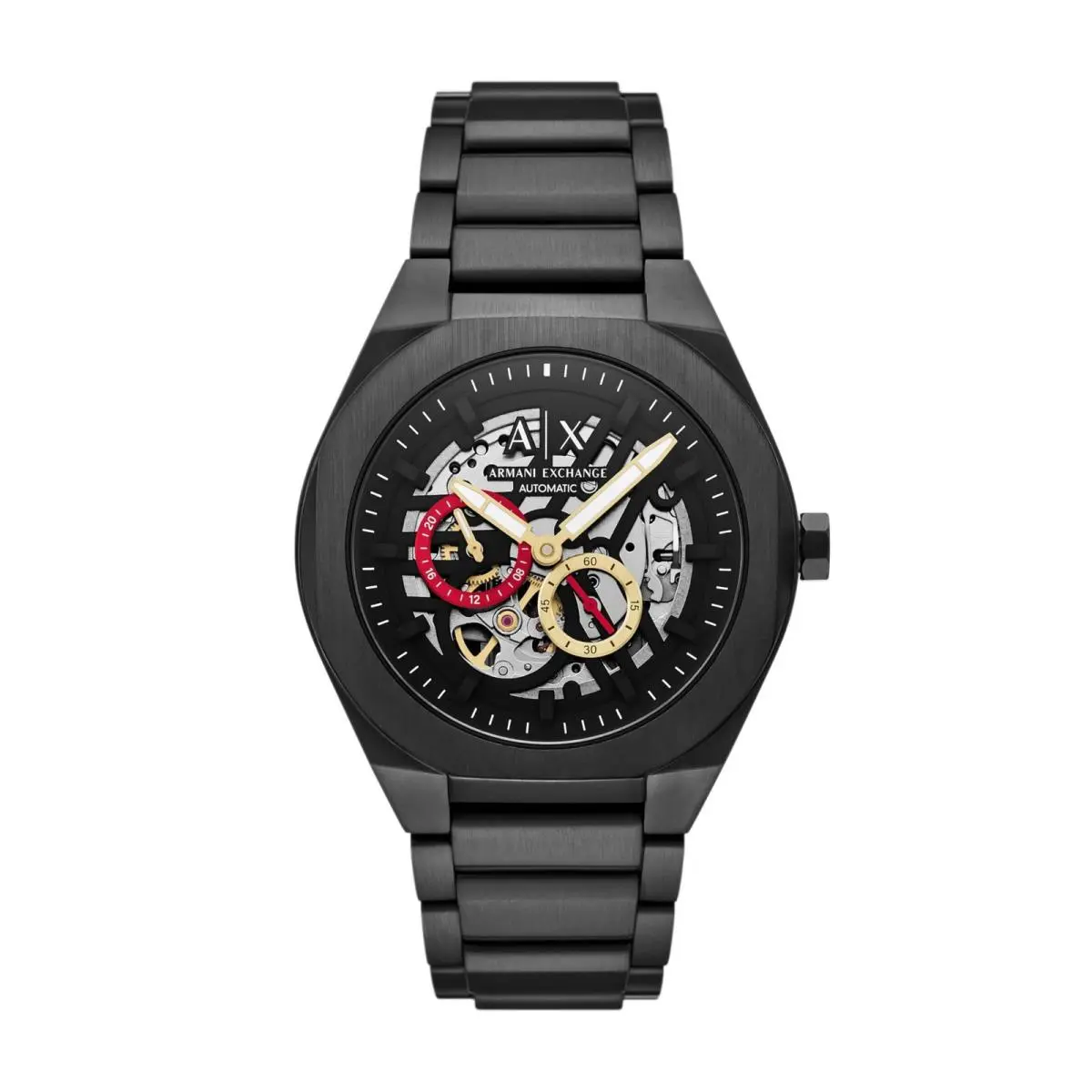 A X Sync Automatic Watch For Men Black Stainless Steel by Armani Exchange