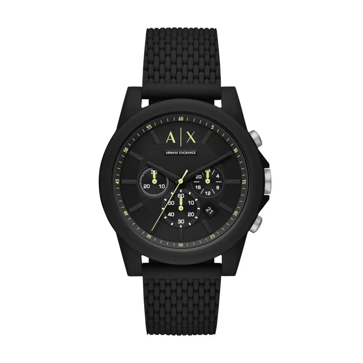 Chronograph Black Silicone Watch 44MM Textured by Armani Exchange