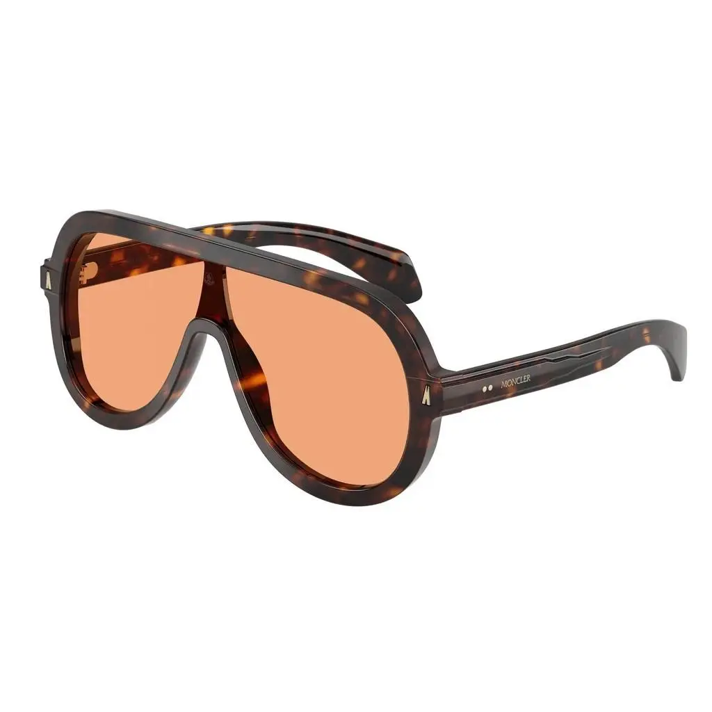 Moncler Sunsette ME6021U 300274 Sunglasses Shiny Havana Solid Orange Lenses