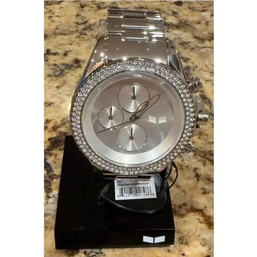 Vestal Silver Chronograph Watch Swarovski Crystal Bezel Unisex ZR2018