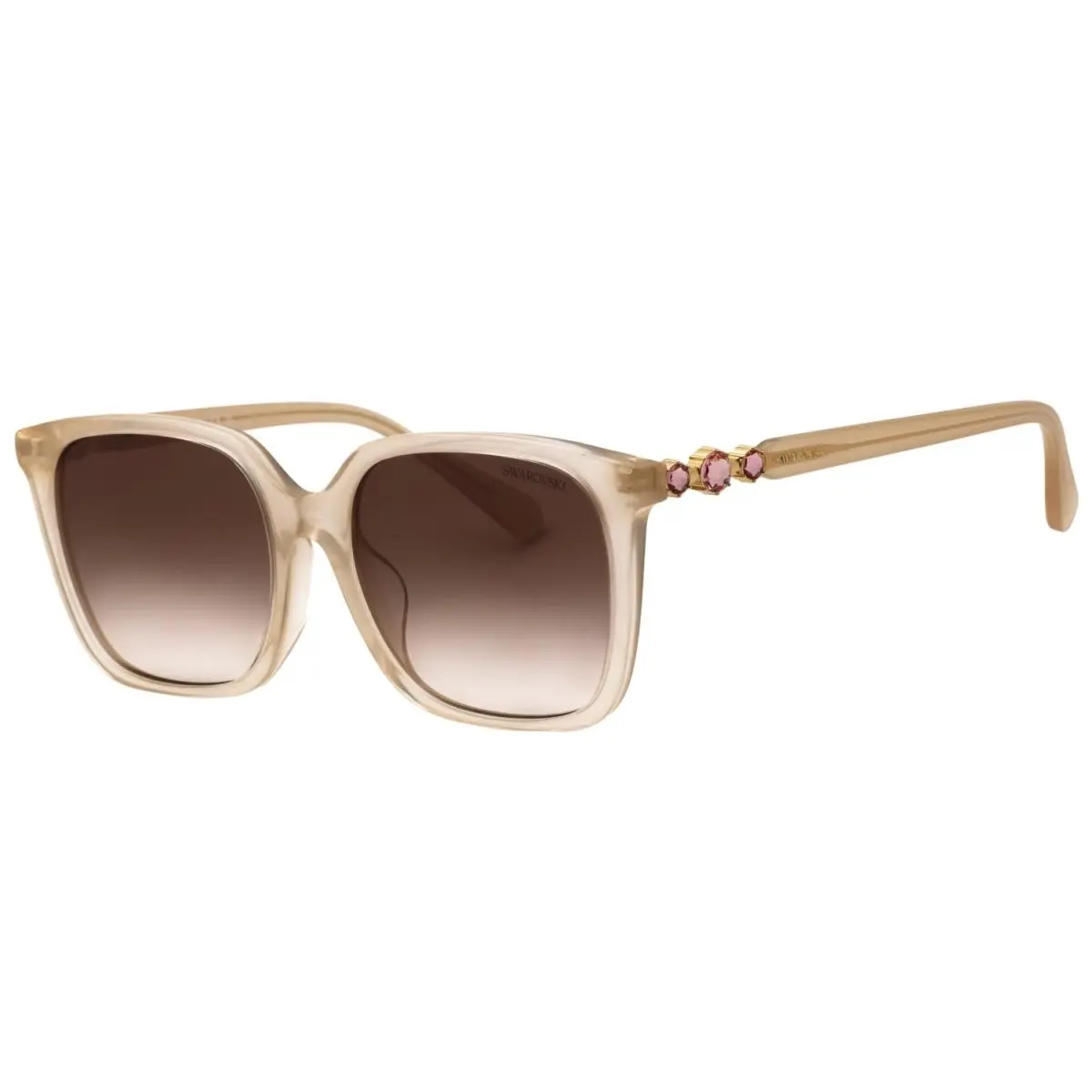 Swarovski SK6053D 103413 Sunglasses Beige Frame Gradient Brown Lenses 55mm