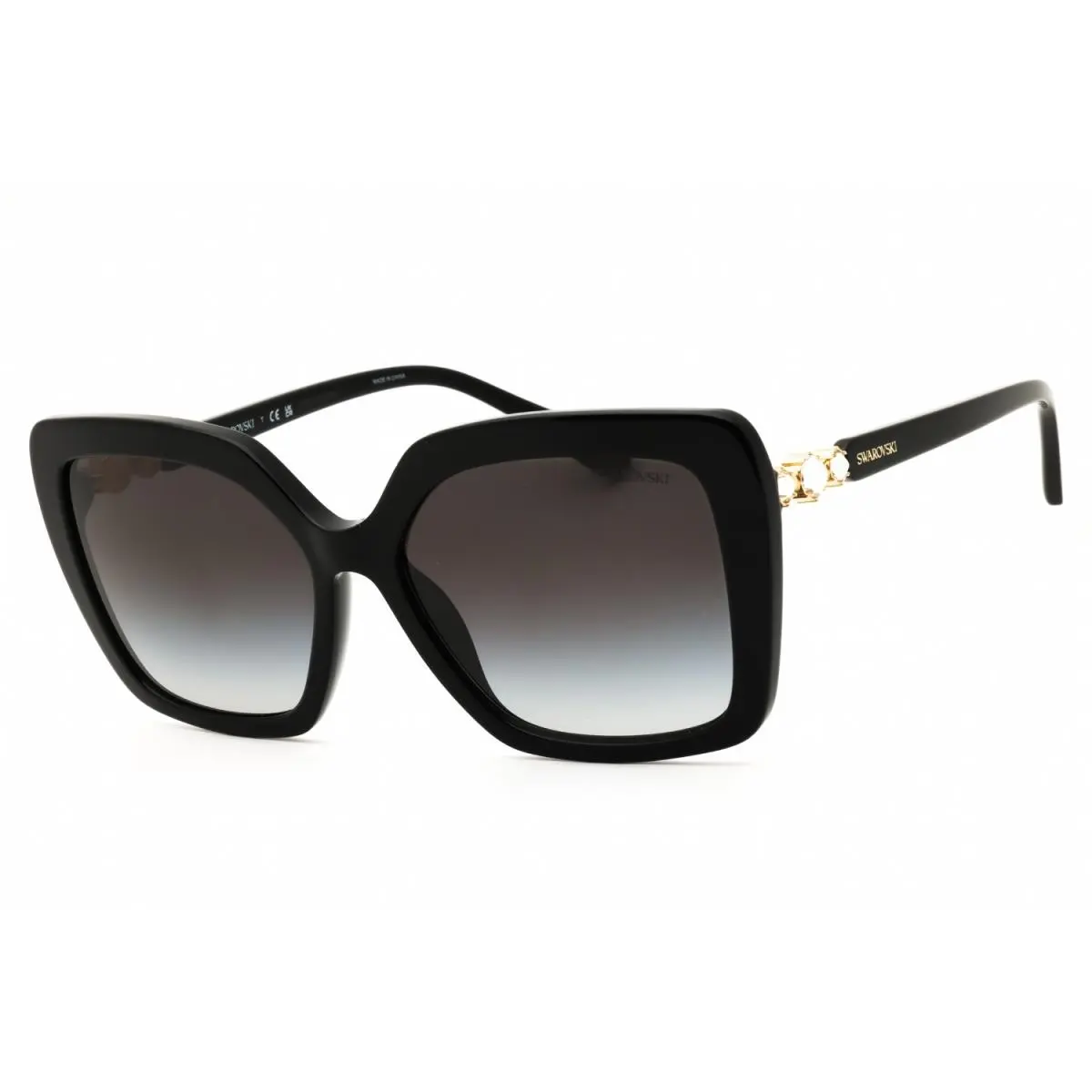 SK6049 10018G Sunglasses Black Frame Gray Lenses 57mm by Swarovski