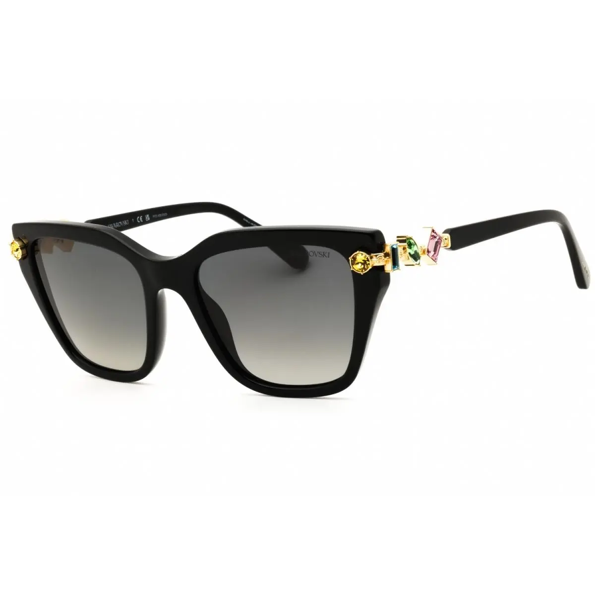 Swarovski SK6041 1001T3 Sunglasses Black Frame Gray Lenses 53mm