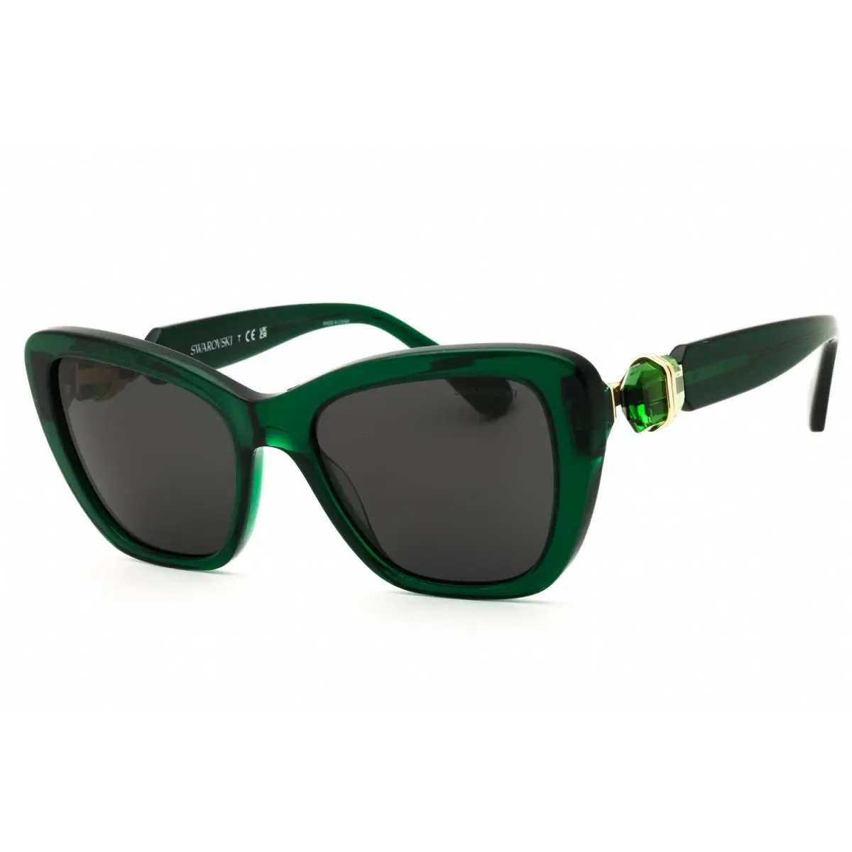 Swarovski SK6018 104587 Sunglasses Green Frame Gray Lenses 52mm