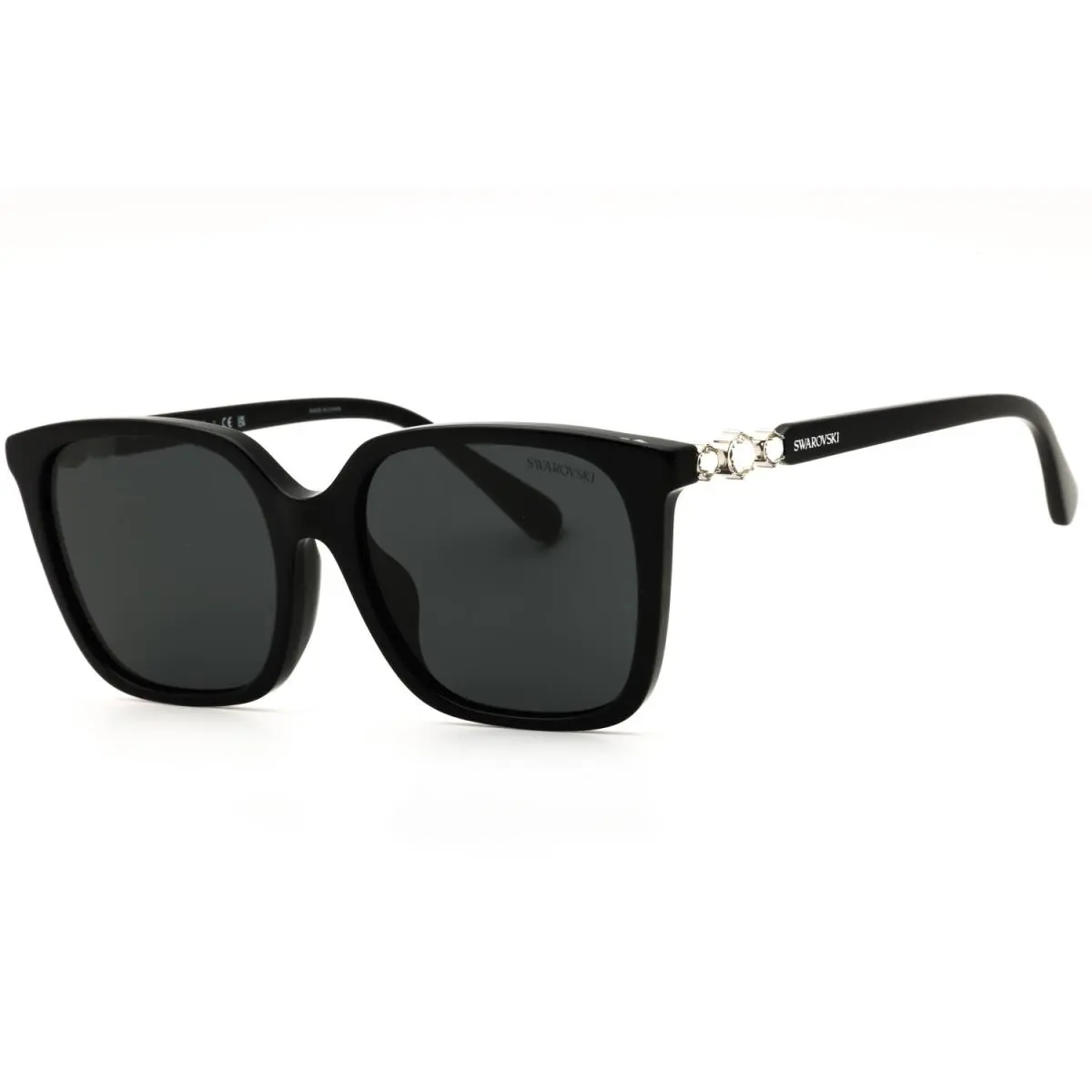 Swarovski SK6053D 103887 Sunglasses Black Frame Dark Grey Lenses 55mm