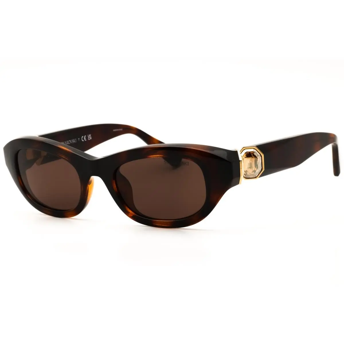 Swarovski SK6036U 100273 Sunglasses Havana Frame Dark Brown Lenses 50mm