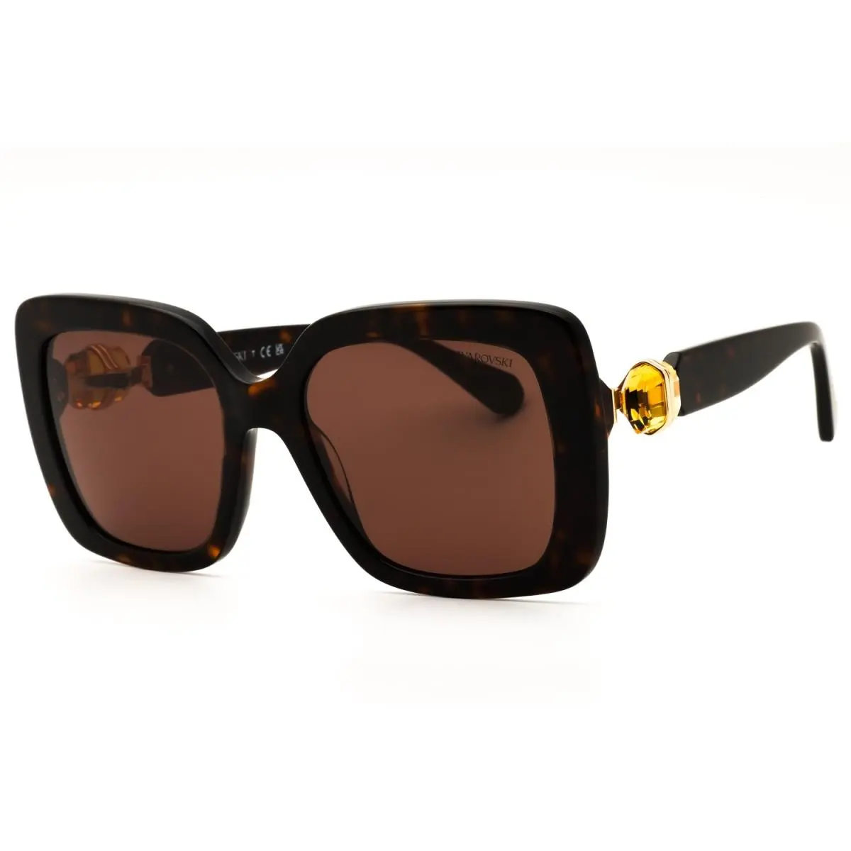 SK6001 100273 Sunglasses Havana Frame Dark Brown Lenses 55mm by Swarovski