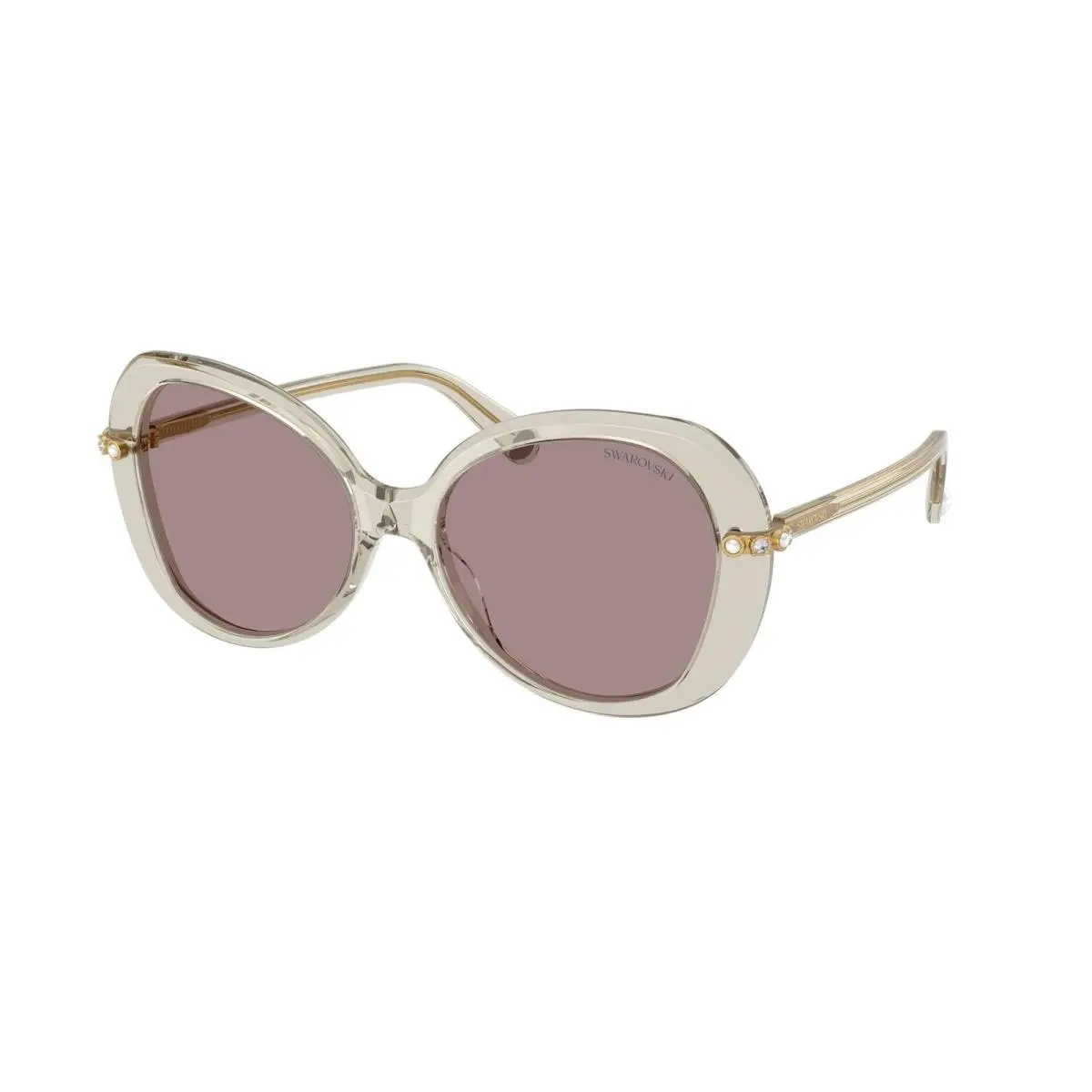 Swarovski SK 6059 Transparent Beige / Violet 3003LA Size 55 Sunglasses