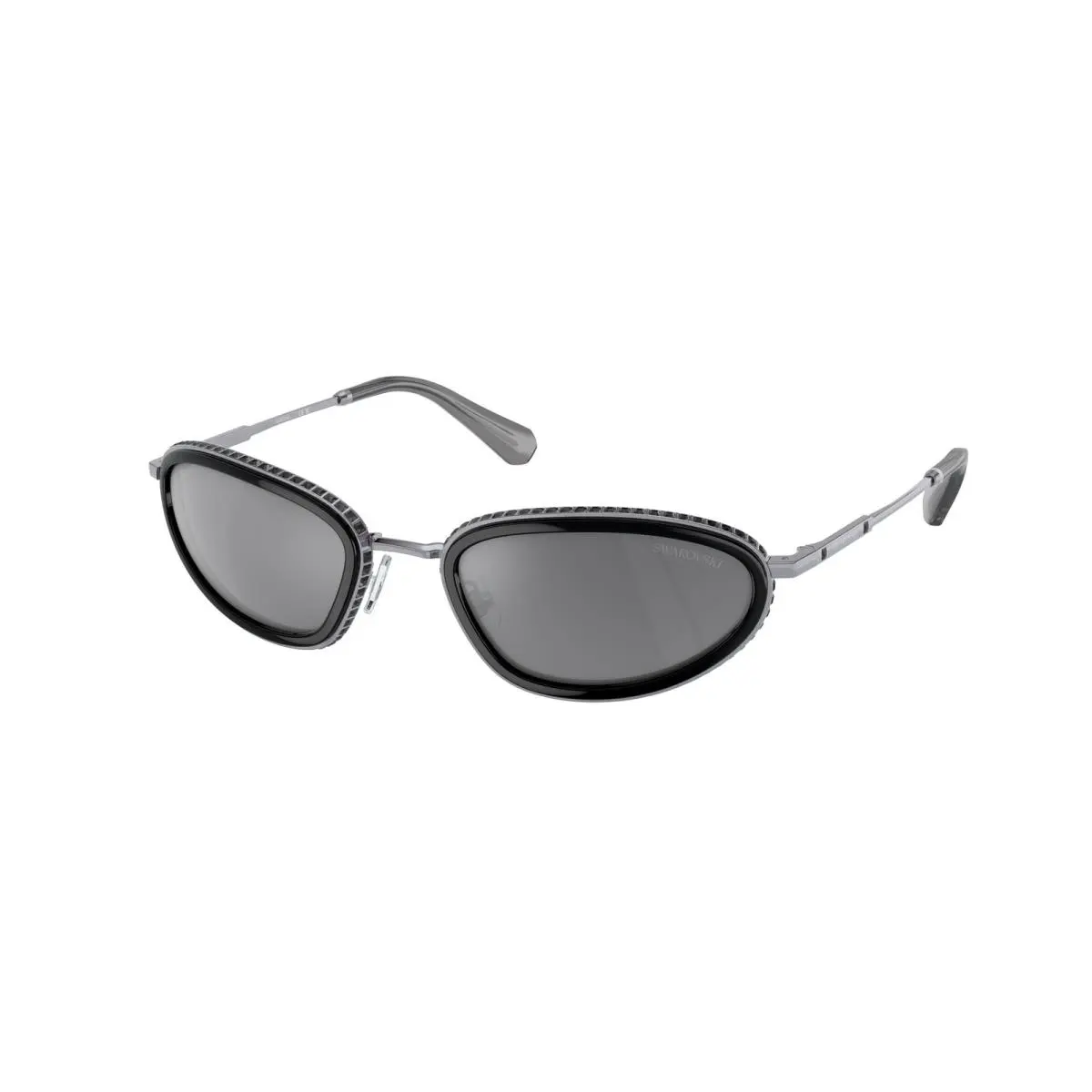 Swarovski SK 7004 Dark Silver/black Grey Mirror 40116G Size 55 Sunglasses