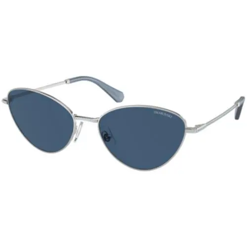 Swarovski SK 7014 Silver / Dark Blue 400155 Size 58 Sunglasses