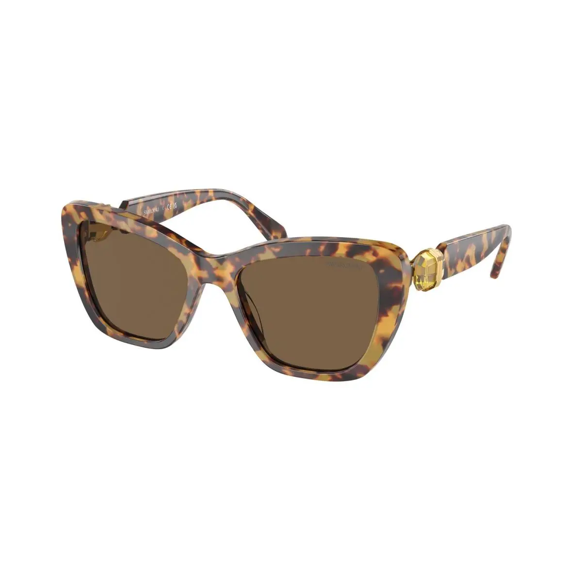 Swarovski SK 6018 F Havana Media Dark Brown 104073 Size 55 Sunglasses