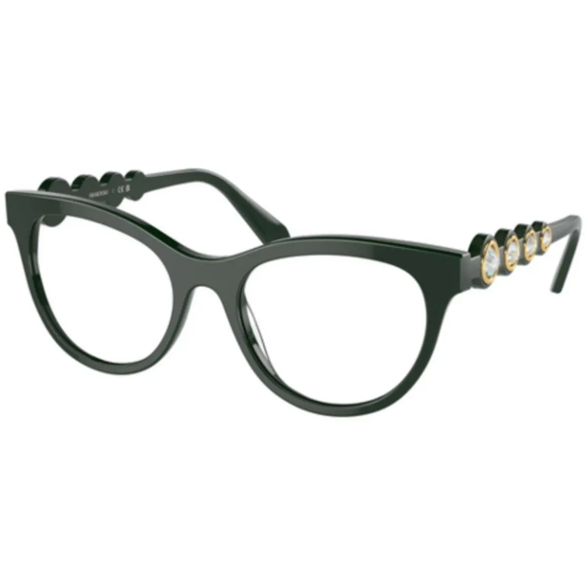 SK 2025 Dark Green Demo Lens 1026 Size 54 Eyeglasses by Swarovski