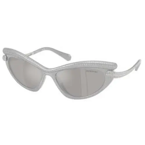 SK 6038 Silver / Light Grey Mirror 10596G Size 56 Sunglasses by Swarovski