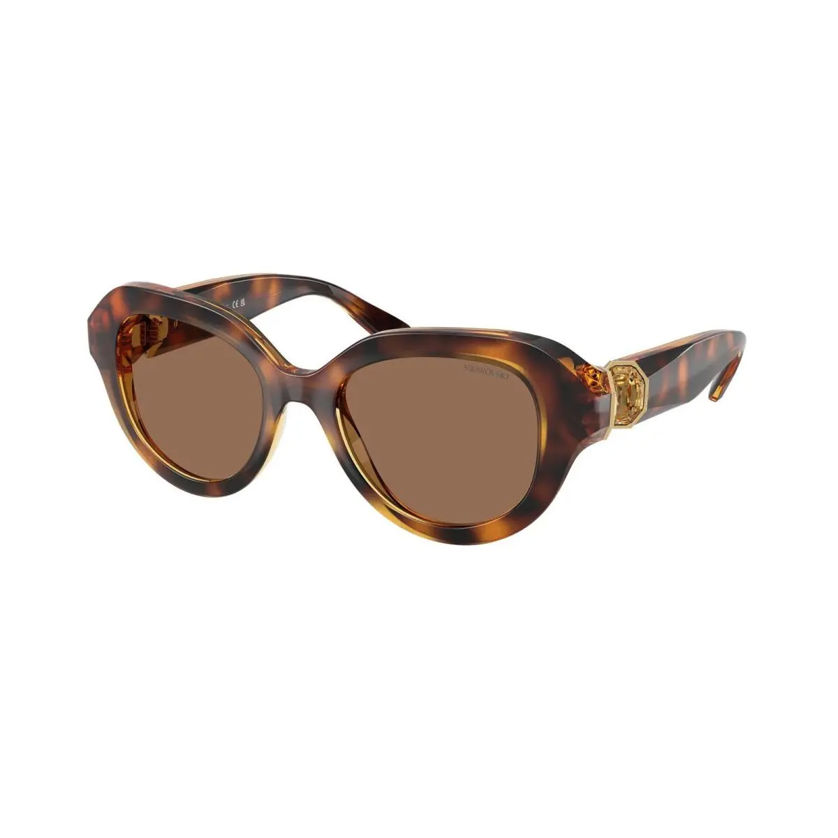 Swarovski SK 6037 Havana / Dark Brown 100273 Size 50 Sunglasses