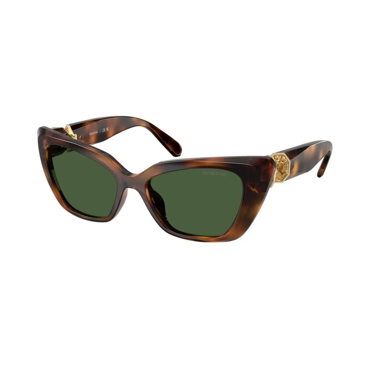 SK 6047 Havana / Dark Green 100271 Size 54 Sunglasses by Swarovski
