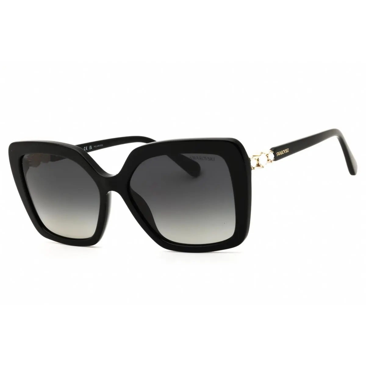 Swarovski SK6049-1001T3-57 Sunglasses Frame Size 57mm 145mm 16mm Black Women