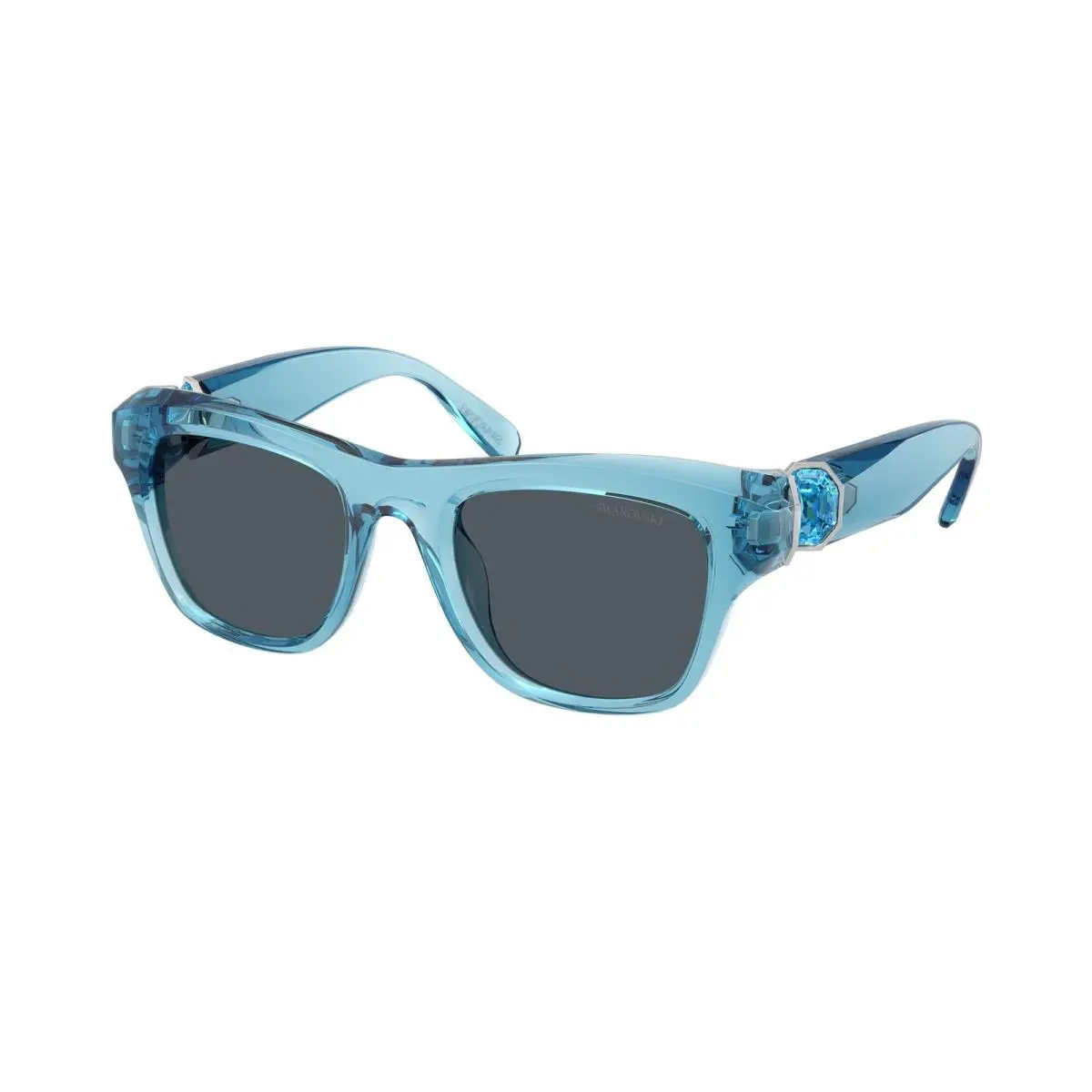 Swarovski SK 6056 U Light Transparent Blue / Dark Grey 107887 Size 50 Sunglasses