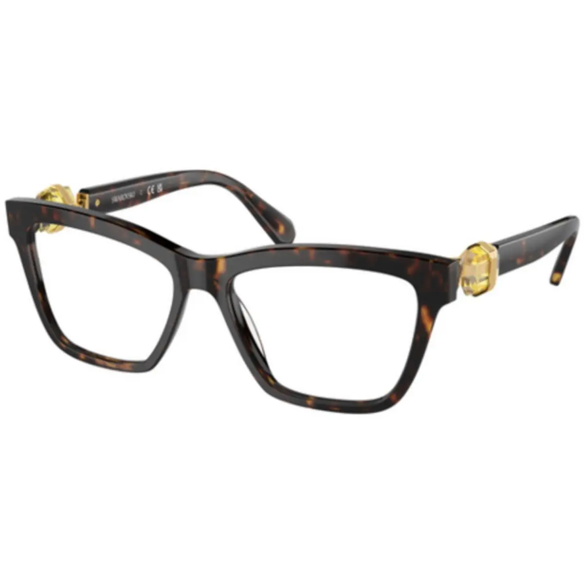 SK 2021 Dark Havana Demo Lens 1002 Size 55 Eyeglasses by Swarovski