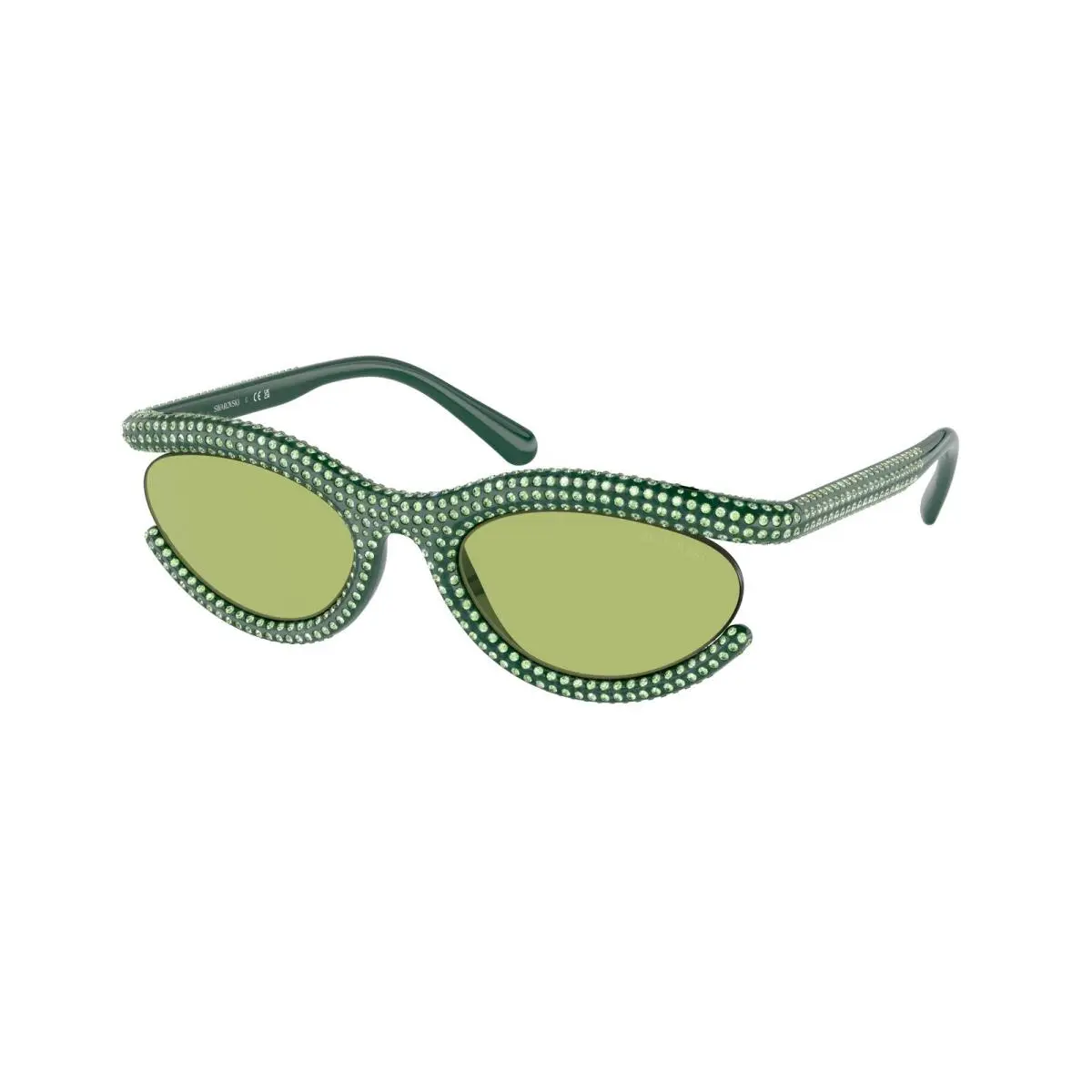 Swarovski SK 6006 Green Light Flash Silver 103430 Size 54 Sunglasses