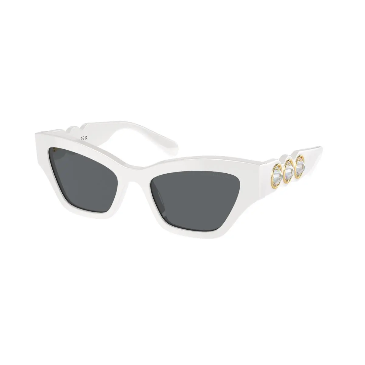 Swarovski SK 6021 F White Dark Grey 105087 Size 54 Sunglasses