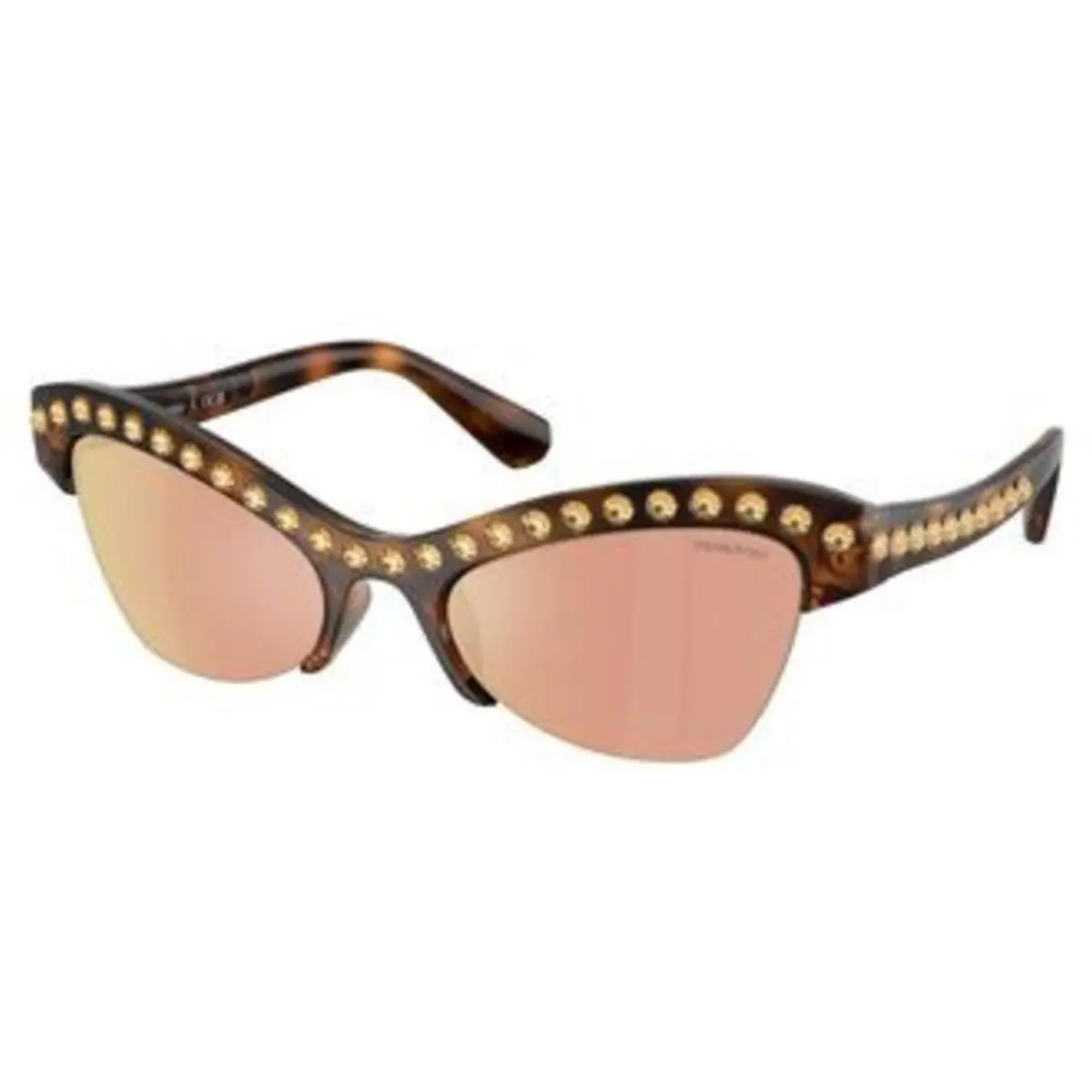 Swarovski SK 6043 Havana / Dark Brown Mirror Rose Gold 100271 Size 55 Sunglasses