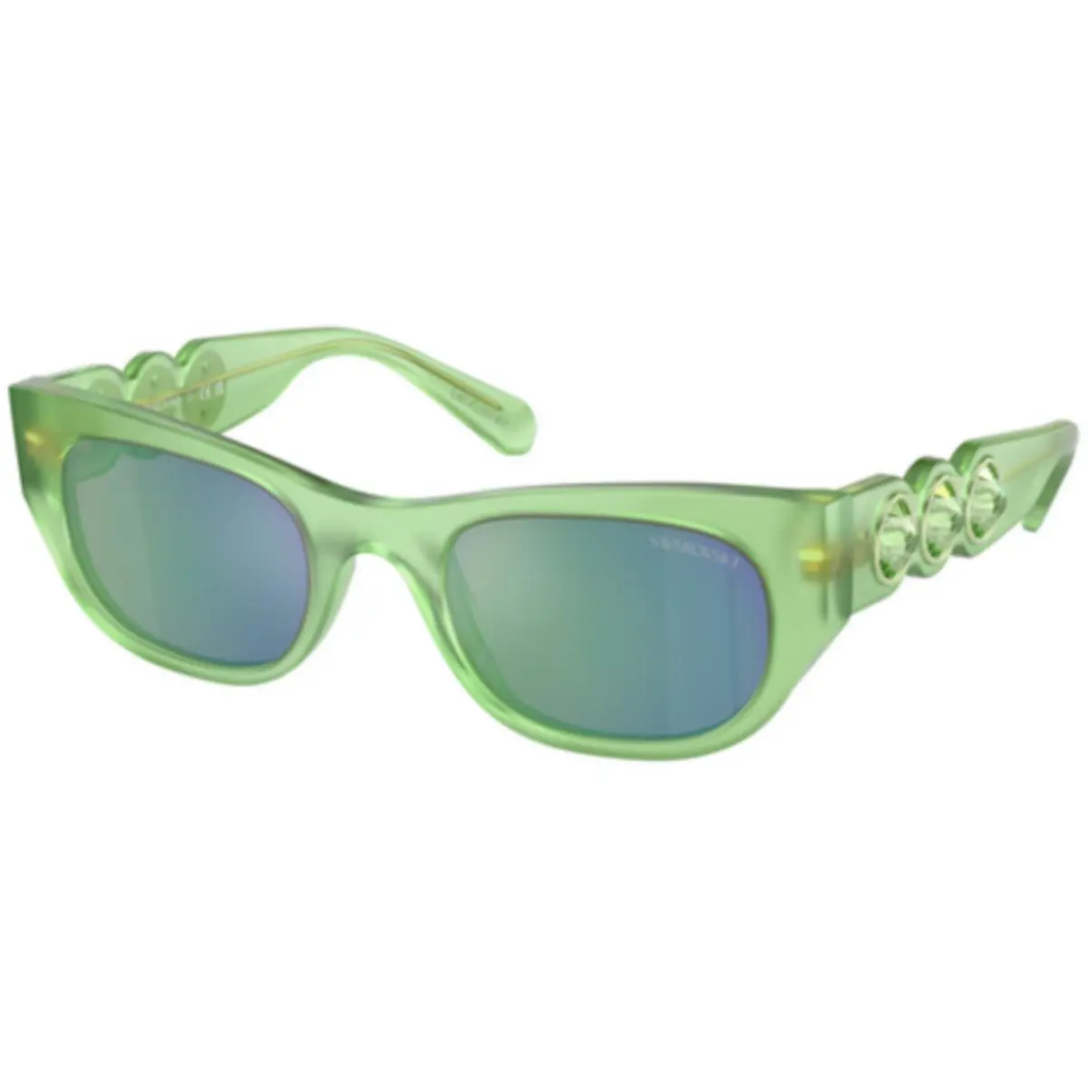 Swarovski SK 6022 Milky Green / Light Blue Mirror 105131 Size 51 Sunglasses