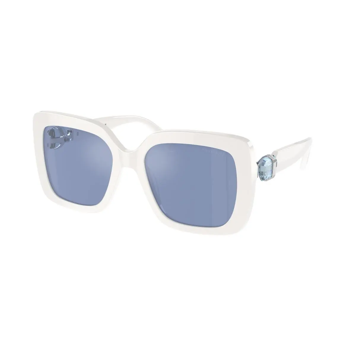 SK 6001 F White Light Blue Mirror Silver 100355 Size 55 Sunglasses by Swarovski