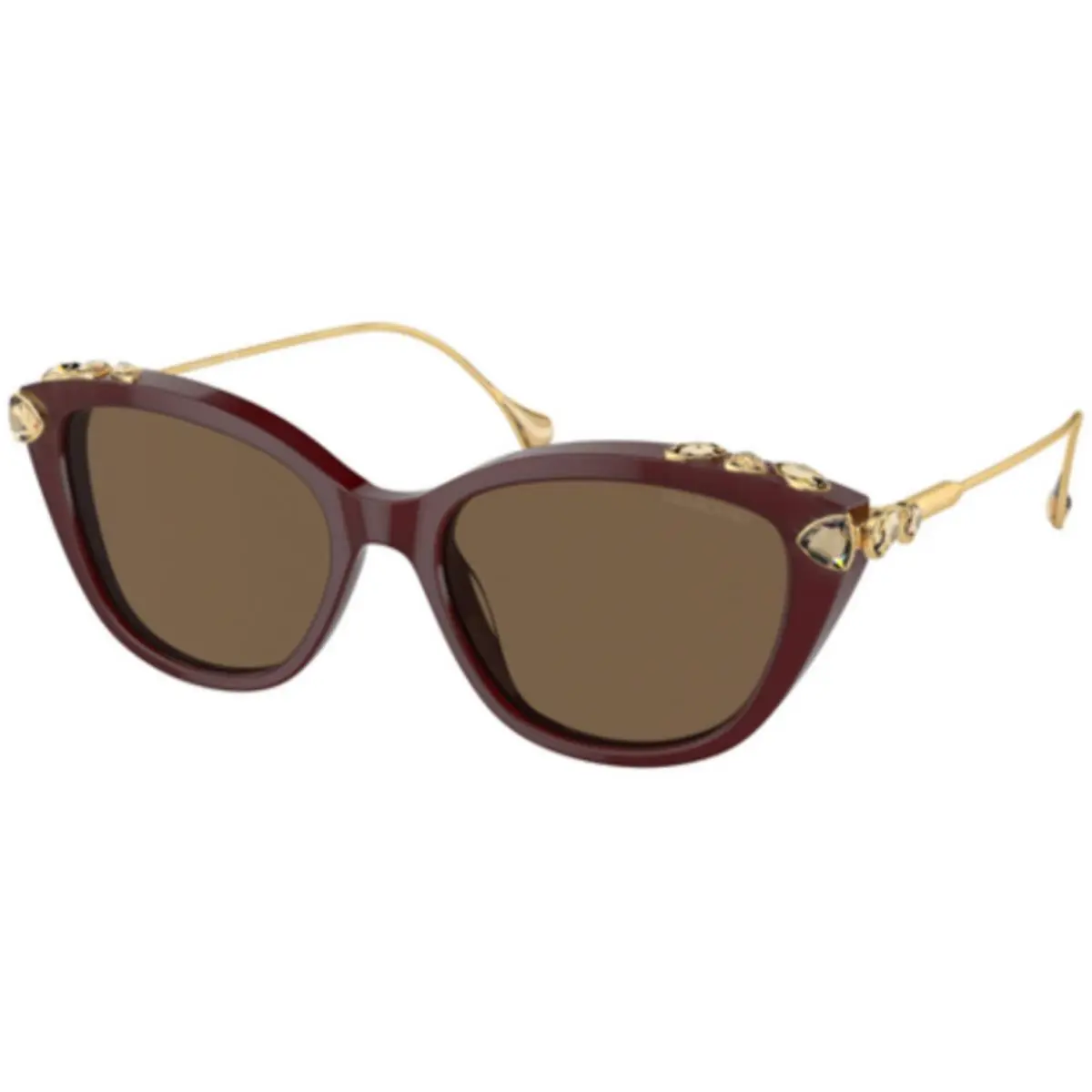 Swarovski SK 6010 Opal Burgundy Dark Brown 105673 Size 53 Sunglasses