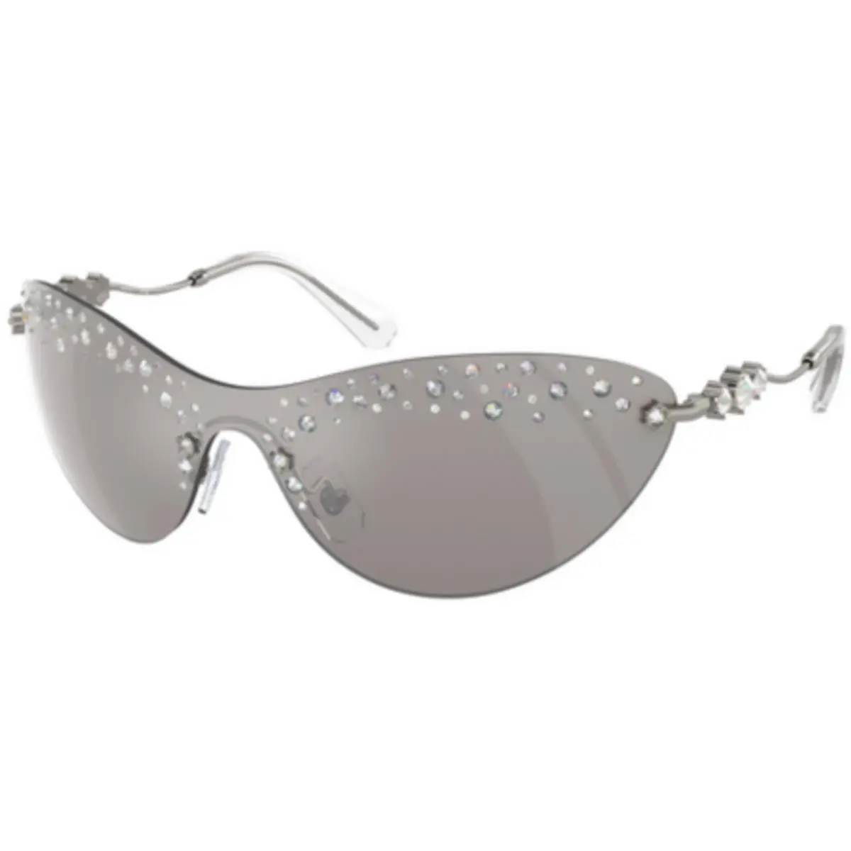 SK 7023 Gunmetal Light Grey Mirror Sil 40096G Size 37 Sunglasses by Swarovski