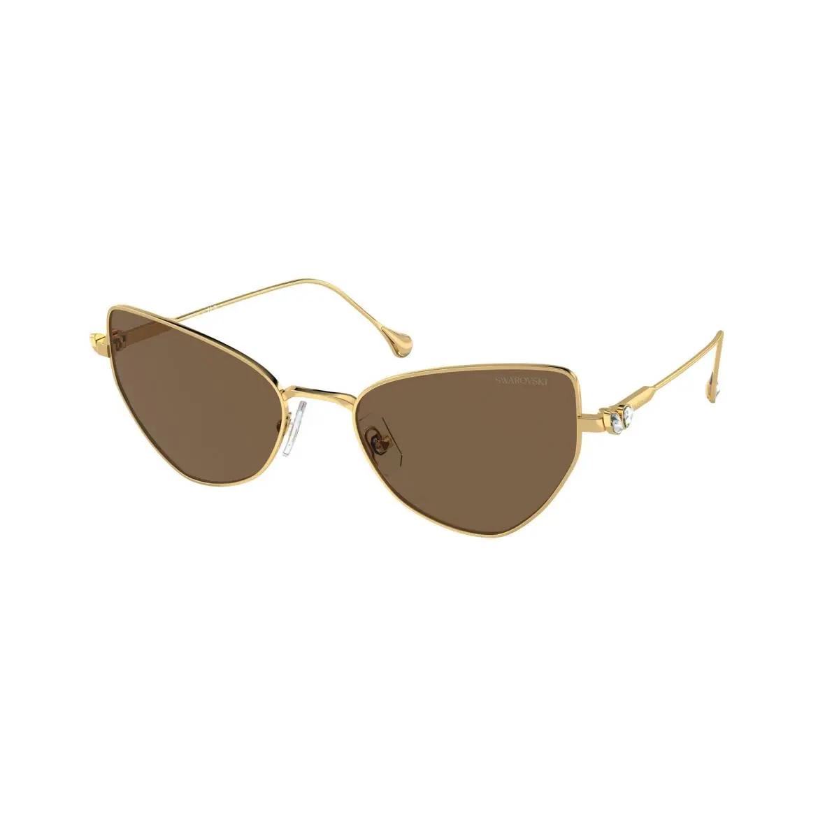 SK 7011 Gold Dark Brown 400473 Size 56 Sunglasses by Swarovski