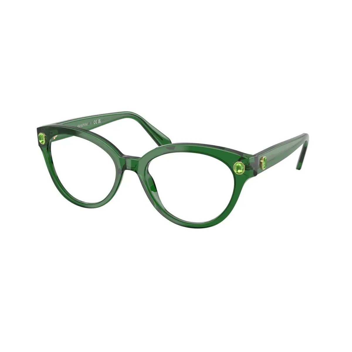 SK 2037 Transaparent Green / Demo Lens 1064 Size 52 Eyeglasses by Swarovski