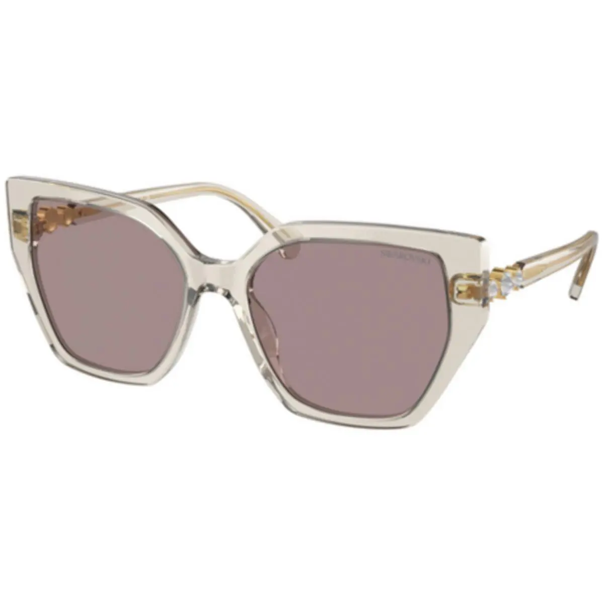 Swarovski SK 6016 Transparent Beige Violet 3003LA Size 56 Sunglasses