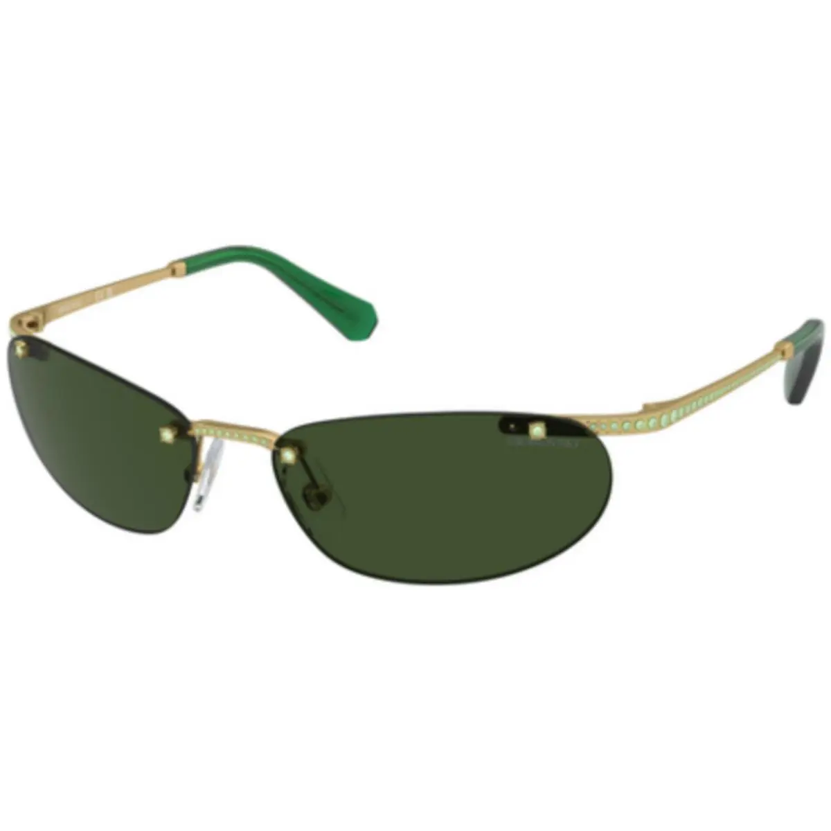 Swarovski SK 7019 Matte Gold / Green 402471 Size 59 Sunglasses