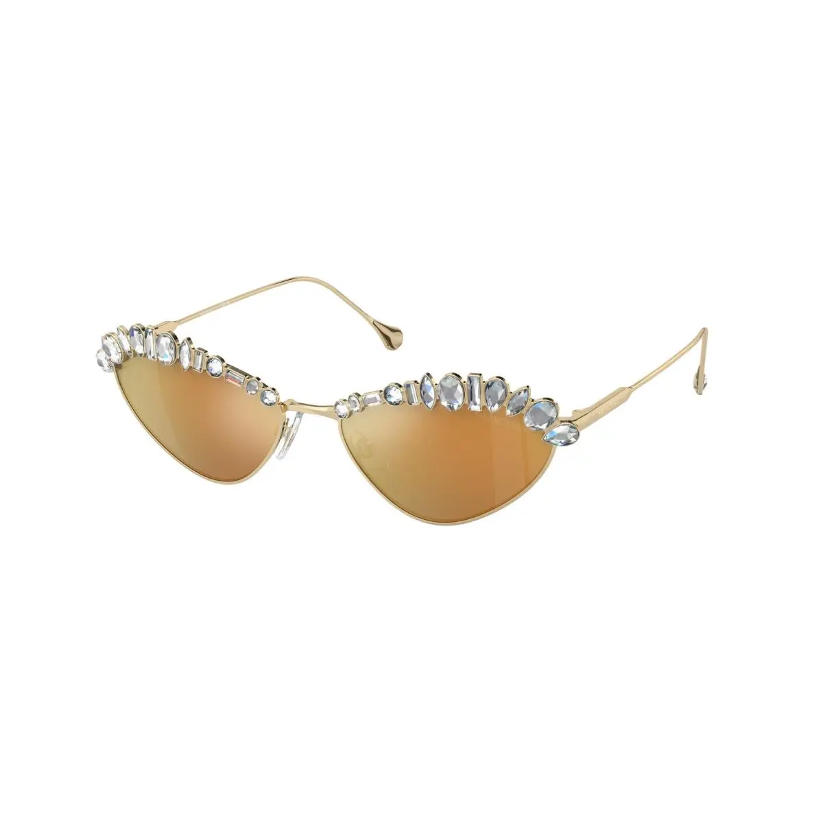 Swarovski SK 7009 Pale Gold Brown Mirror 40137P Size 55 Sunglasses