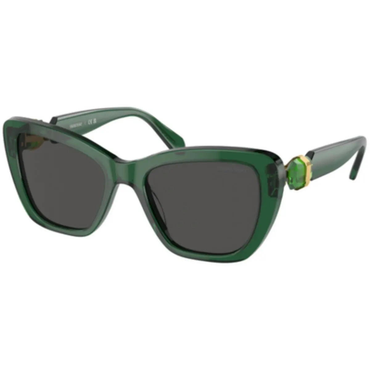 SK 6018 Transparent Dark Green / Grey 104587 Size 52 Sunglasses by Swarovski