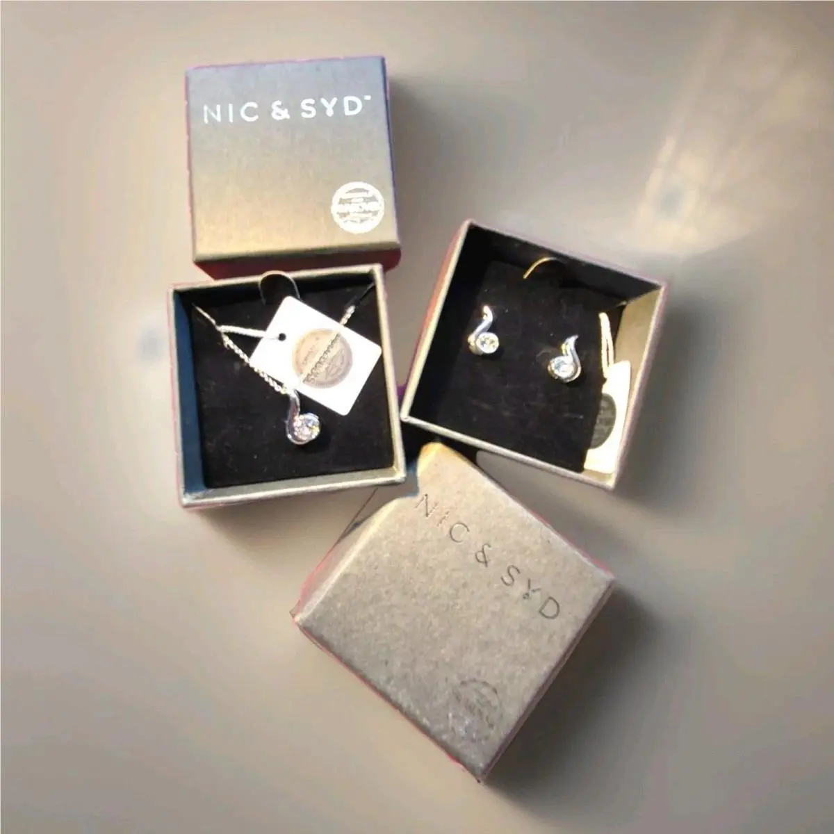 Crystal Silver Romantic Mcbling Earrings Necklace Boxed Gift Set by Swarovski